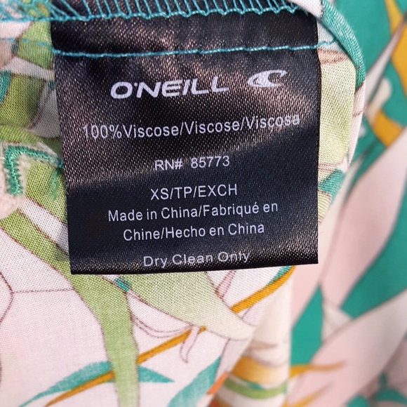 4/$25 O'Neill green floral racerback tie tank top - Picture 6 of 6